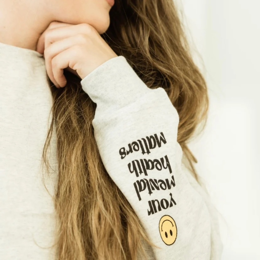 Your Mental Health Matters X-Large Smiley Crewneck Sweatshirt NEW SIZE XL